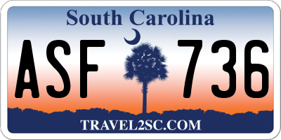 SC license plate ASF736