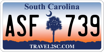SC license plate ASF739