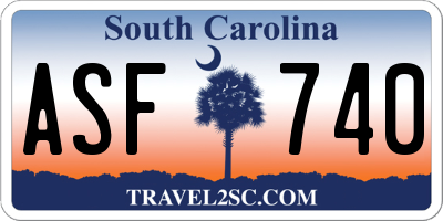 SC license plate ASF740