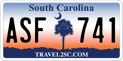 SC license plate ASF741