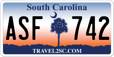SC license plate ASF742