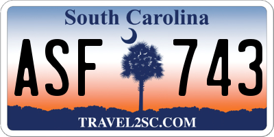 SC license plate ASF743