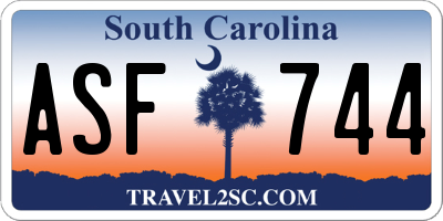 SC license plate ASF744