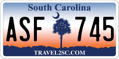 SC license plate ASF745