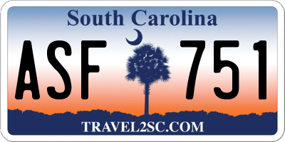 SC license plate ASF751