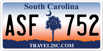 SC license plate ASF752