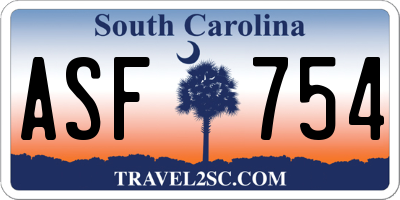 SC license plate ASF754