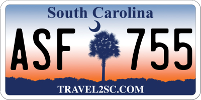 SC license plate ASF755