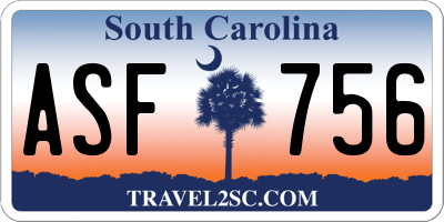 SC license plate ASF756