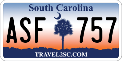 SC license plate ASF757