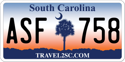 SC license plate ASF758