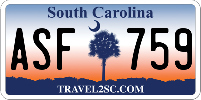 SC license plate ASF759
