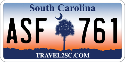 SC license plate ASF761
