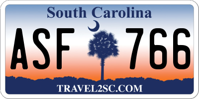 SC license plate ASF766
