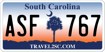 SC license plate ASF767