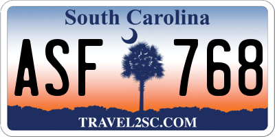 SC license plate ASF768