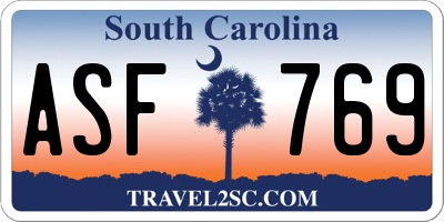 SC license plate ASF769