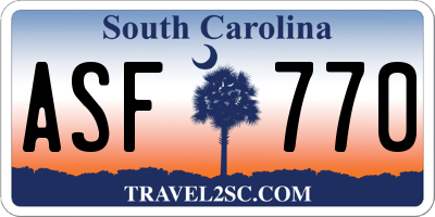 SC license plate ASF770