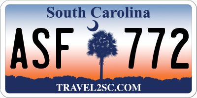 SC license plate ASF772