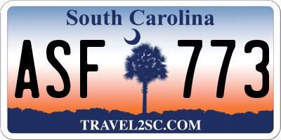 SC license plate ASF773