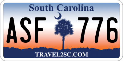 SC license plate ASF776