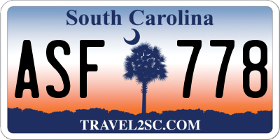 SC license plate ASF778