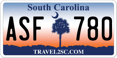 SC license plate ASF780