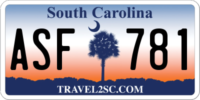 SC license plate ASF781