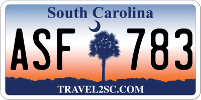 SC license plate ASF783