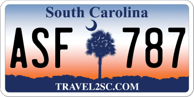 SC license plate ASF787