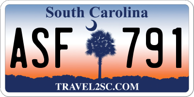 SC license plate ASF791