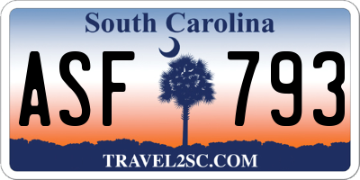 SC license plate ASF793