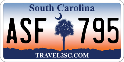 SC license plate ASF795