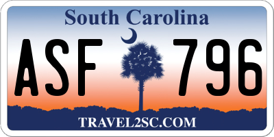 SC license plate ASF796