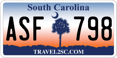 SC license plate ASF798
