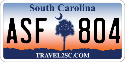 SC license plate ASF804