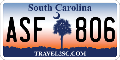 SC license plate ASF806