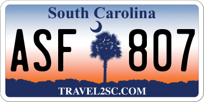 SC license plate ASF807