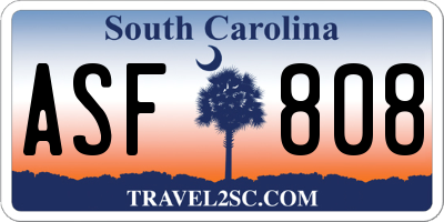 SC license plate ASF808