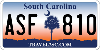 SC license plate ASF810