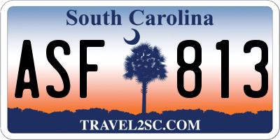 SC license plate ASF813