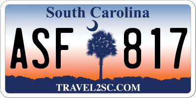 SC license plate ASF817