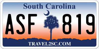 SC license plate ASF819