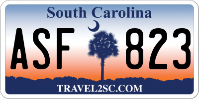 SC license plate ASF823