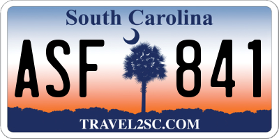 SC license plate ASF841