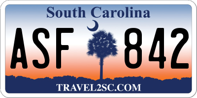 SC license plate ASF842