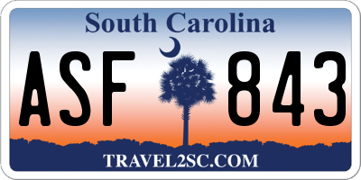 SC license plate ASF843