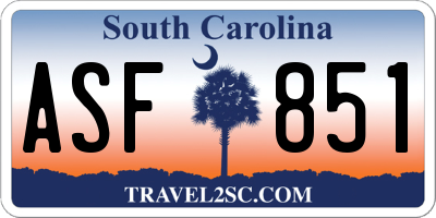 SC license plate ASF851