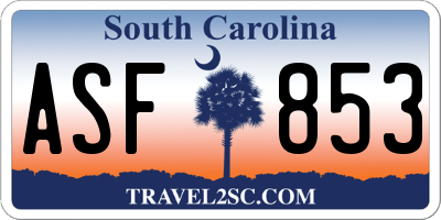 SC license plate ASF853