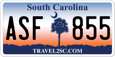 SC license plate ASF855